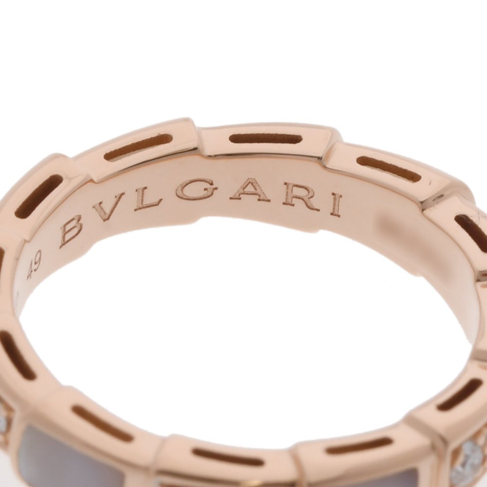 BVLGARI Serpenti Viper Diamond Shell #49 Size 9 Women's 18K Pink Gold PG Ring A - Picture 5 of 10